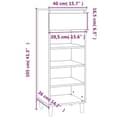 Miniatyrbillede 10 af 11: vidaXL skoreol 40x36x105 cm konstrueret træ hvid
