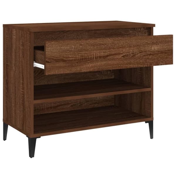 vidaXL Kenkäkaappi ruskea tammi 70x36x60 cm tekninen puu