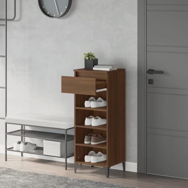 vidaXL skoreol 40x36x105 cm konstrueret træ brun egetræsfarve