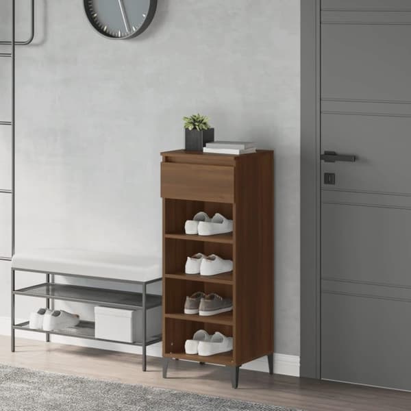 vidaXL skoreol 40x36x105 cm konstrueret træ brun egetræsfarve