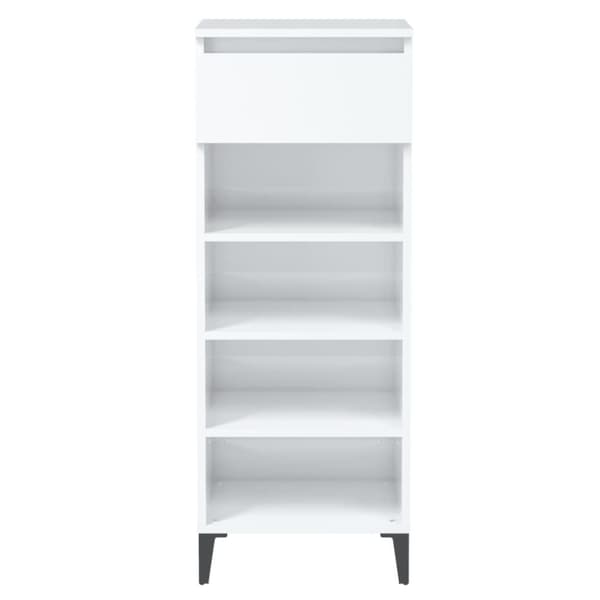 vidaXL skoreol 40x36x105 cm konstrueret træ hvid højglans
