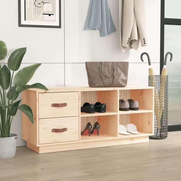 vidaXL Kenkäpenkki 100x34x45 cm täysi mänty