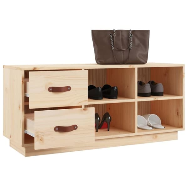 vidaXL Kenkäpenkki 100x34x45 cm täysi mänty