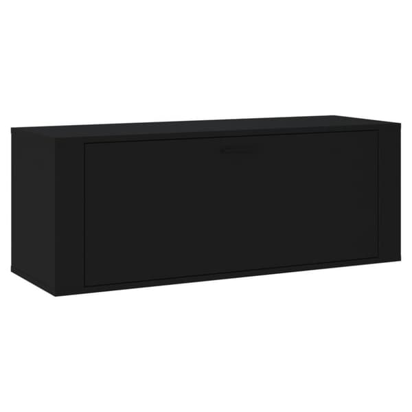 vidaXL væghængt skoskab 100x35x38 cm konstrueret træ sort
