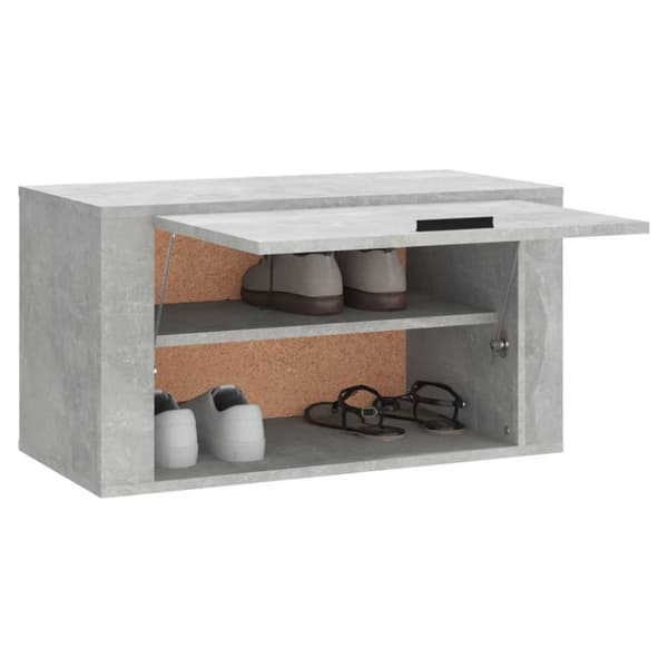 vidaXL væghængt skoskab 70x35x38 cm konstrueret træ betongrå