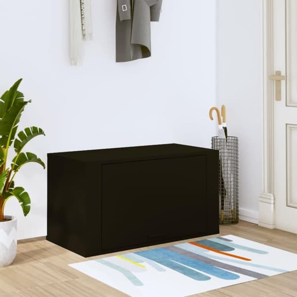 vidaXL væghængt skoskab 70x35x38 cm konstrueret træ sort