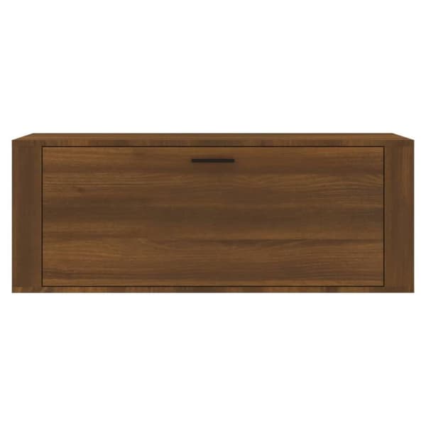vidaXL Väggmonterat skoställ brun ek 100x35x38 cm konstruerat trä