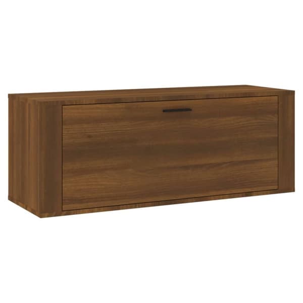 vidaXL Väggmonterat skoställ brun ek 100x35x38 cm konstruerat trä
