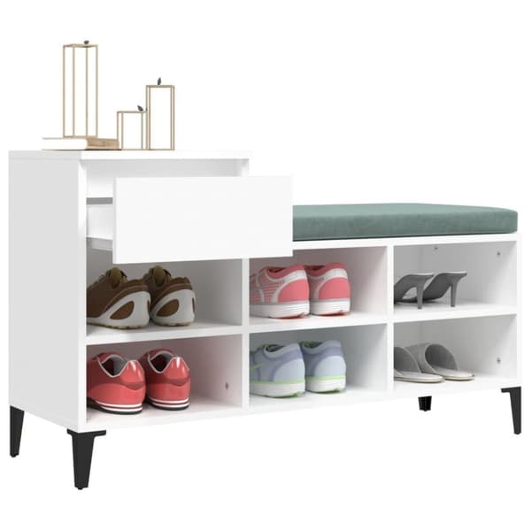 vidaXL Skoskap hvit 102x36x60 cm konstruert tre