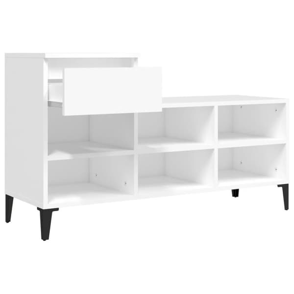 vidaXL Skoskap hvit 102x36x60 cm konstruert tre