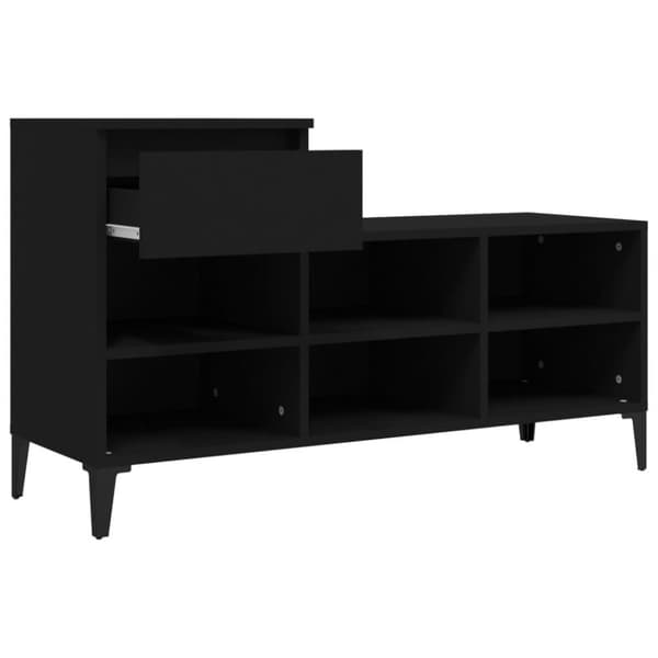 vidaXL Skoskåp svart 102x36x60 cm konstruerat trä