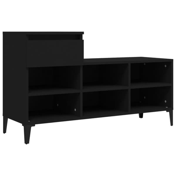 vidaXL Skoskåp svart 102x36x60 cm konstruerat trä