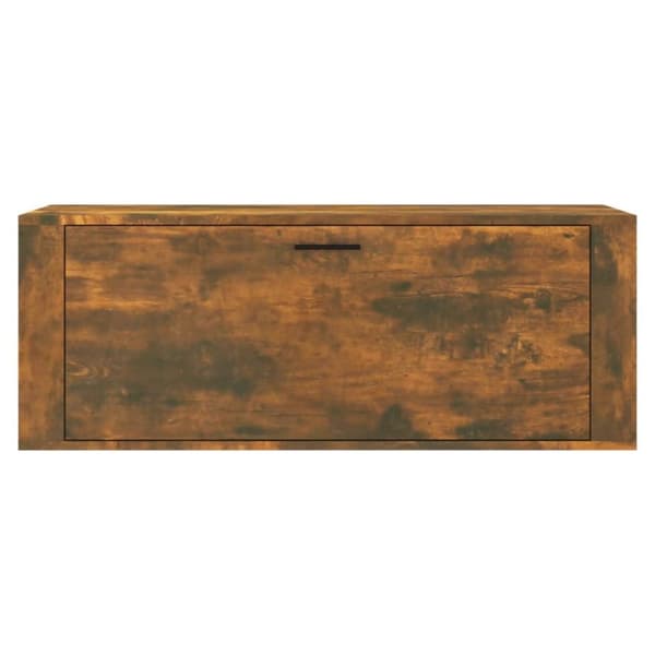 vidaXL væghængt skoskab 100x35x38 cm konstrueret træ røget egetræ