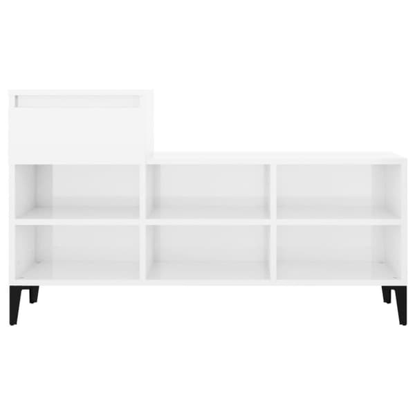 vidaXL skoreol 102x36x60 cm konstrueret træ hvid højglans