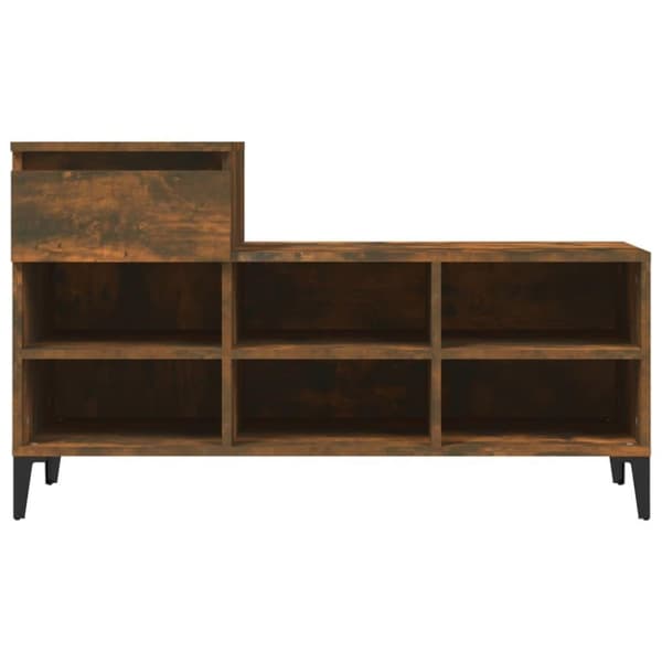 vidaXL Skoskap røkt eik 102x36x60 cm konstruert tre
