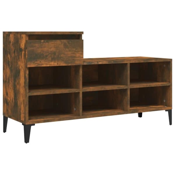 vidaXL Skoskap røkt eik 102x36x60 cm konstruert tre