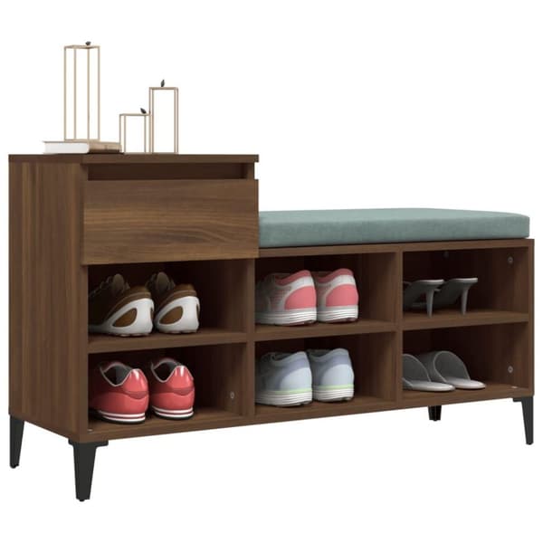 vidaXL Skoskap brun eik 102x36x60 cm konstruert tre