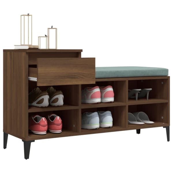 vidaXL Skoskap brun eik 102x36x60 cm konstruert tre