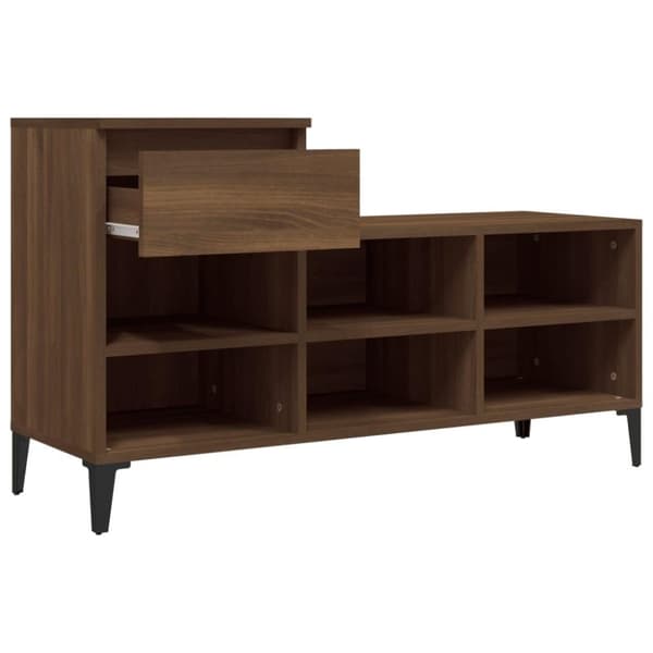 vidaXL Skoskap brun eik 102x36x60 cm konstruert tre