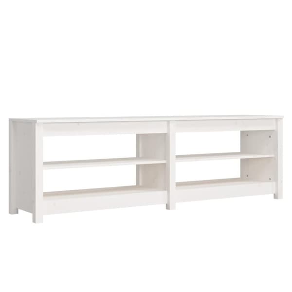 vidaXL Skobenk hvit 160x36,5x50 cm heltre furu
