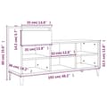 Miniatyrbillede 11 af 11: vidaXL skoskab 102x36x60 cm konstrueret træ brun egetræ