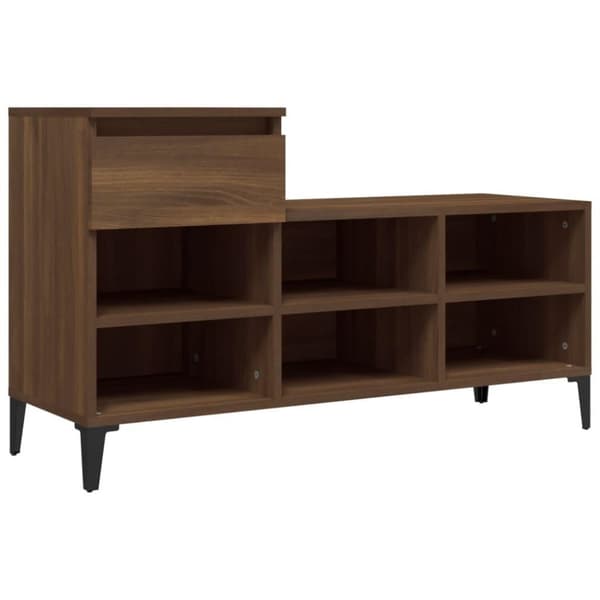 vidaXL skoskab 102x36x60 cm konstrueret træ brun egetræ