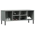 Miniatyrbilde 3 av 7: vidaXL Skohylle med metallben grå 106x35x45 cm heltre OSLO