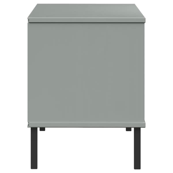 vidaXL Skohylle med metallben grå 106x35x45 cm heltre OSLO