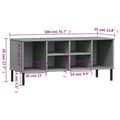 Miniatyrbilde 7 av 7: vidaXL Skohylle med metallben grå 106x35x45 cm heltre OSLO