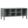 Miniatyrbilde 1 av 7: vidaXL Skohylle med metallben grå 106x35x45 cm heltre OSLO