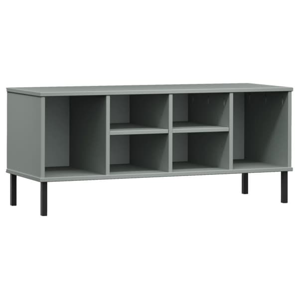 vidaXL Skohylle med metallben grå 106x35x45 cm heltre OSLO