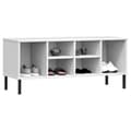Miniatyrbilde 3 av 7: vidaXL Skohylle med metallben hvit 106x35x45 cm heltre OSLO