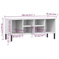 Miniatyrbilde 7 av 7: vidaXL Skohylle med metallben hvit 106x35x45 cm heltre OSLO