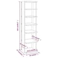 Miniatyrbilde 7 av 8: vidaXL Skohylle røkt eik 27,5x27x102 cm konstruert tre