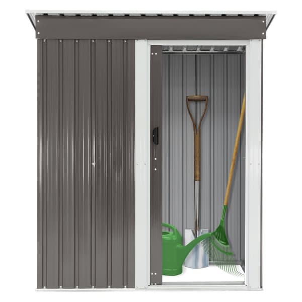 Haveskur 150x184x76 cm lysegråt metal ML-design