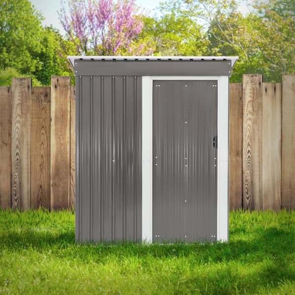 Haveskur 150x184x76 cm lysegråt metal ML-design