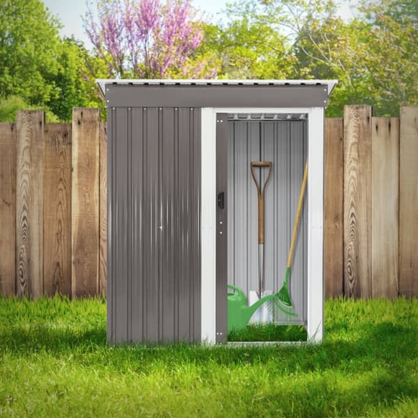 Haveskur 150x184x76 cm lysegråt metal ML-design