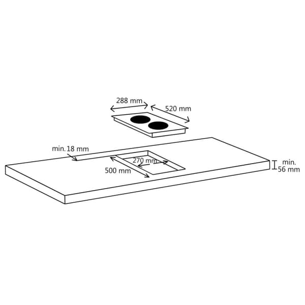 vidaXL Induktionshäll med 2 plattor touchkontroll glas 3500 W