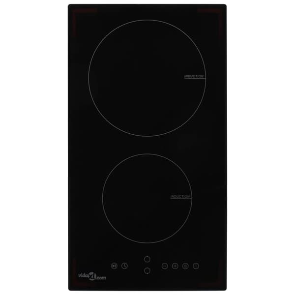 vidaXL Induktionshäll med 2 plattor touchkontroll glas 3500 W