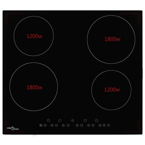 vidaXL keramisk kogeplade med 4 brændere Touch Control 6000 W