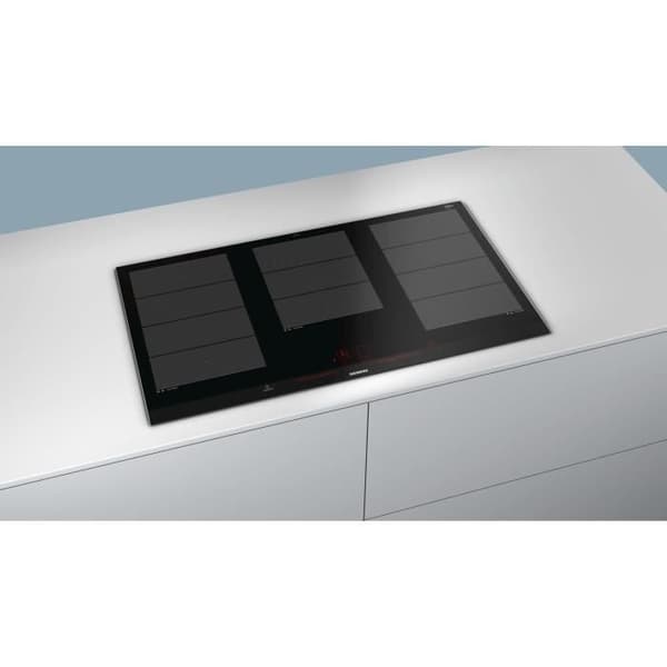 SIEMENS EX975LXC1F Induktionshäll - 5 zoner - 11100 W max - B 91,2 x D 52 cm - Glasbeläggning - Svart - Rostfritt stålprofil