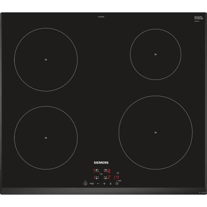 Siemens iQ100 EU651BEB1E spishällar Svart Inbyggd Induktionshäll med zon 4 zone(s)