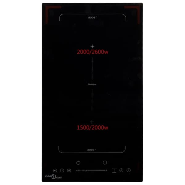vidaXL Flexizone induktionskogeplade 2 brændere Touch 3500 W glas