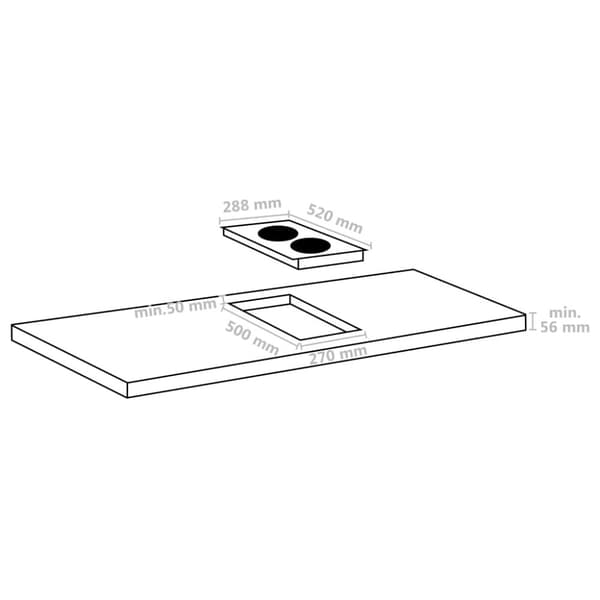 vidaXL Flexizone induktionskogeplade 2 brændere Touch 3500 W glas