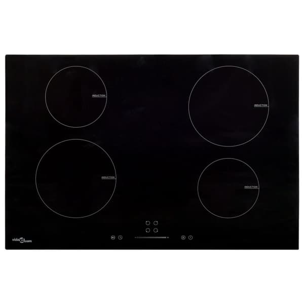 vidaXL Induksjonstopp 4 kokesoner berøringskontroll glass 77 cm 7000 W
