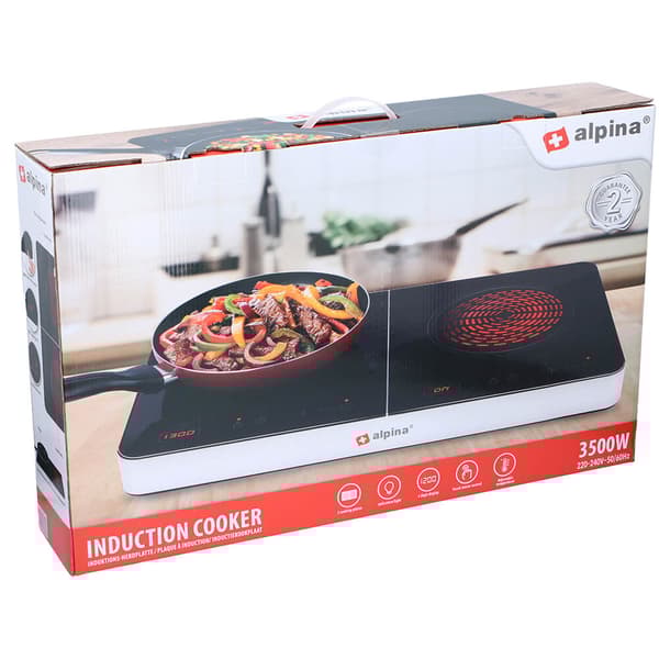 ALPINA Kogeplade Induktion Dobbelt 3500W