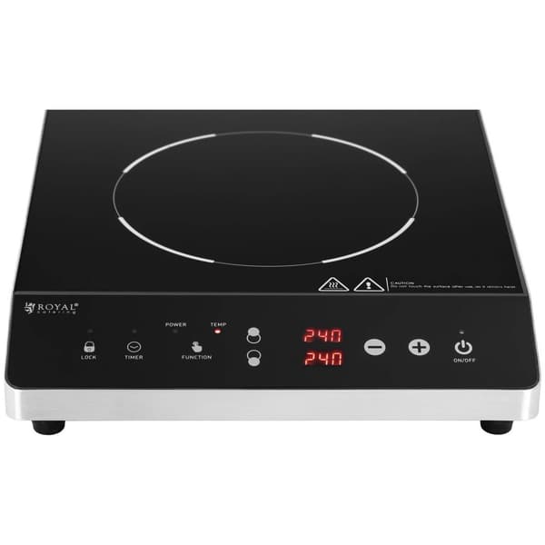 Royal Catering Induktionsplatta - 2 x 22 cm - 60 till 240 °C - Timer