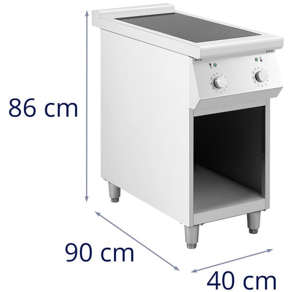 Royal Catering Induktionsplatta - 8500 W - 2 kokytor - 260 °C - Förvaringsutrymme - Royal Catering