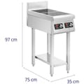 Miniatyrbild 6 av 6: Royal Catering Induktionsplatta med bas - 2 x 20 cm - 10 nivåer - Timer - Royal Catering
