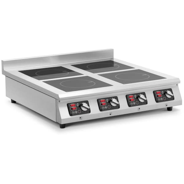 Royal Catering Induktionsplatta - 4 x 20 cm - 10 steg - Timer -  80 x 80 x 26 cm - Royal Catering